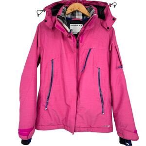 Salomon Pink Clima Pro Storm 20000 Snowboarding‎ Ski Hooded Jacket Size S